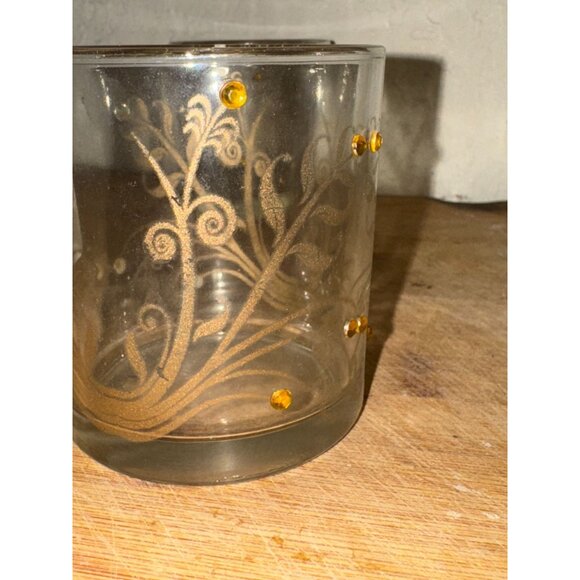 Set Of 3 Decorative Glass Candle Holders With Gold Text & Embellished Design - Picture 3 of 8
